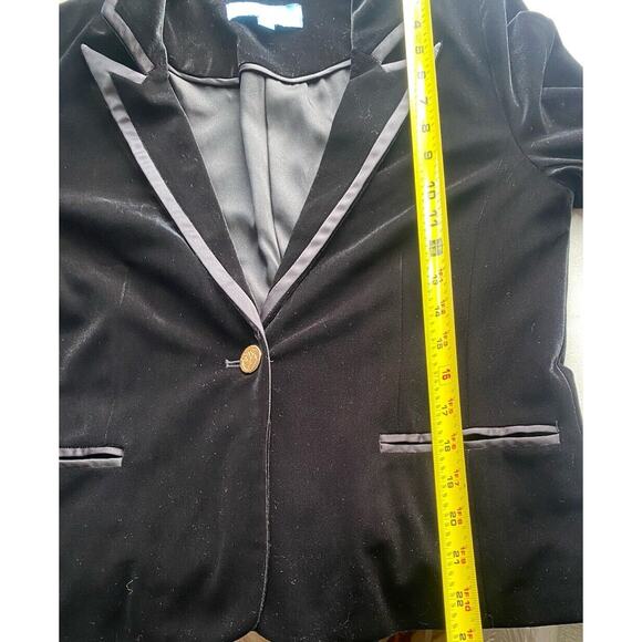 Draper James Blazer Womens Small Black Velvet Witchy Career Office Work Jacket - Picture 9 of 11